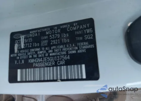 2016 Hyundai Genesis 3.8 из США, поврежденный, VIN KMHGN4JE5GU137564